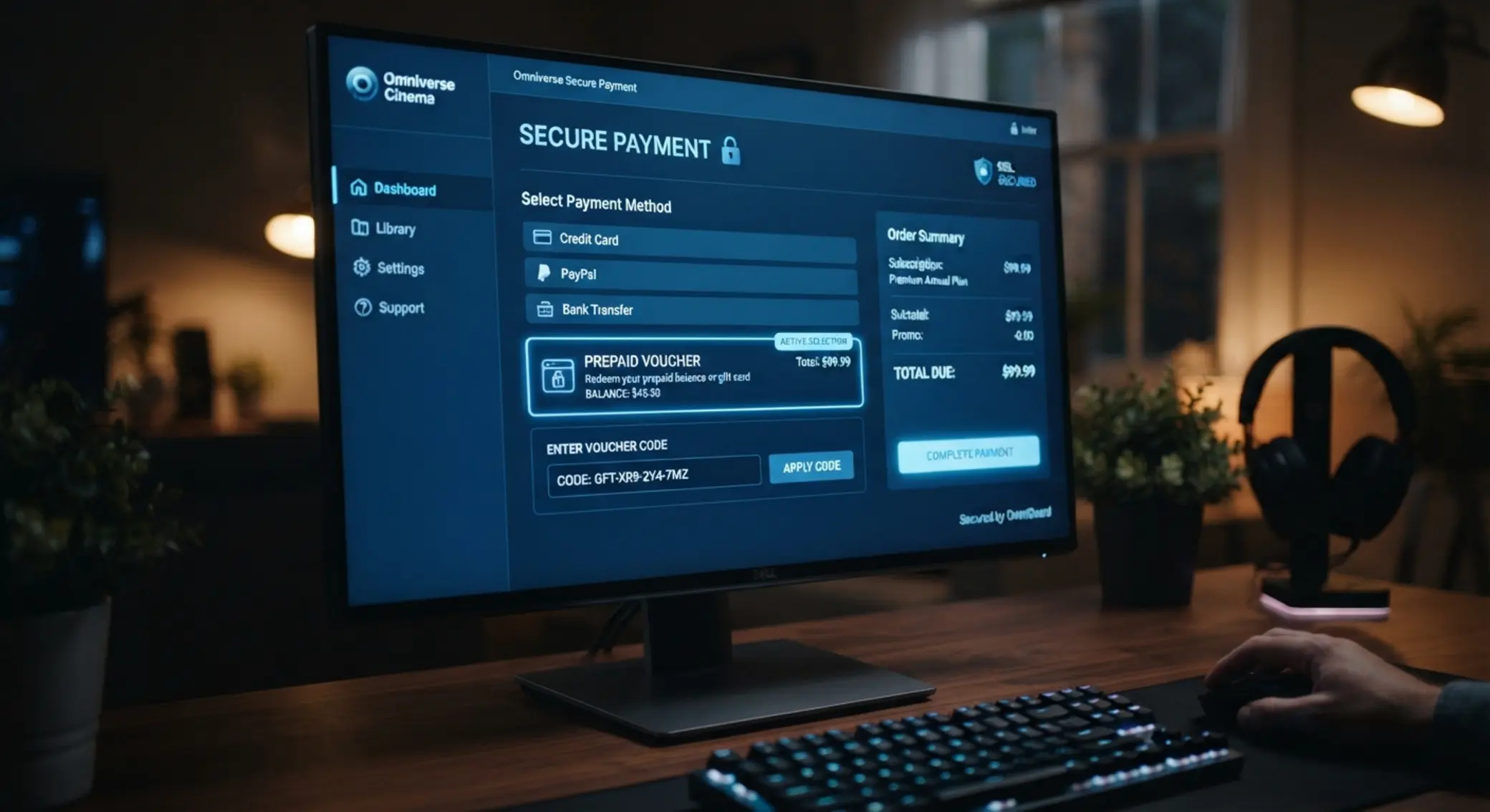 Ekran płatności online z zaznaczoną metodą paysafecard